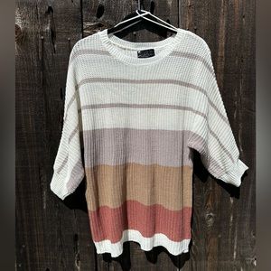 Maternity Love Knit Sweater with Buttons Down Back White Tan Terracotta Red